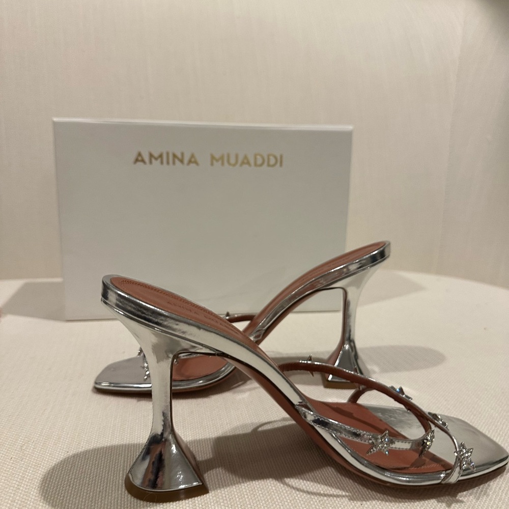 Amina Muaddi Leila Slipper Heels